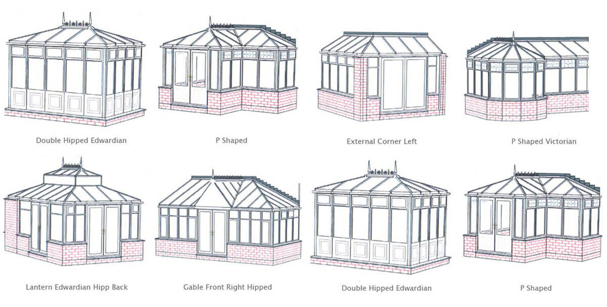 Cad drawings of conservatory types