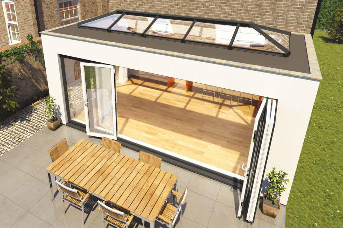 An example of a modern conservatory installation by Bosomworth Glass in North Yorkshire