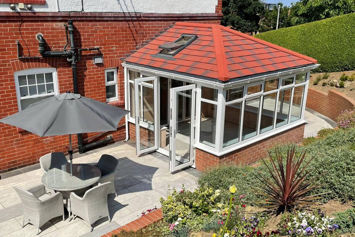An example of an Equinox tiled conservatory roof installation in Bridlington from Bosomworth Glass